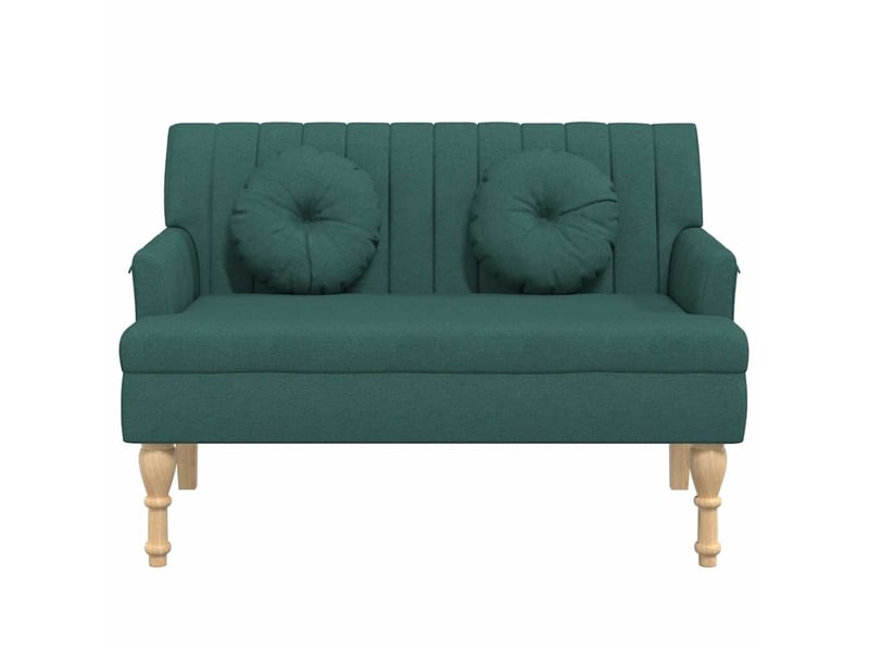  Banc chambre avec coussins vert foncé 113x64,5x75,5 cm tissu  - Conforama D