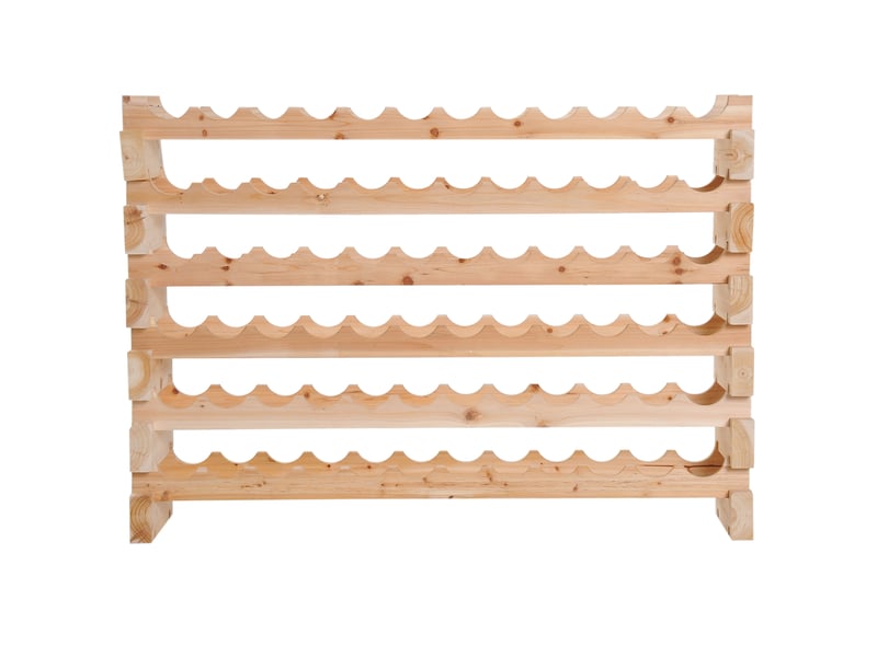  Casier à vin modulaire et empilable à 6 niveaux pour 72 bouteilles, en sapin massif, idéal pour les caves à vin, les bars et les, 114 x 28 x 85 cm  - Conforama B