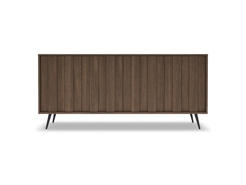  Buffet haga, console 4 étagères, 183x40x83h cm noyer brun Haga - Conforama E
