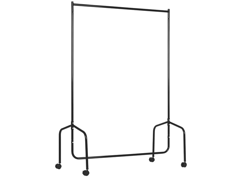  Portant à vêtements avec roulettes tringle a vêtement solide charge 140 kg 150 x 60 x 170 cm porte-manteau en acier noir  - Conforama A