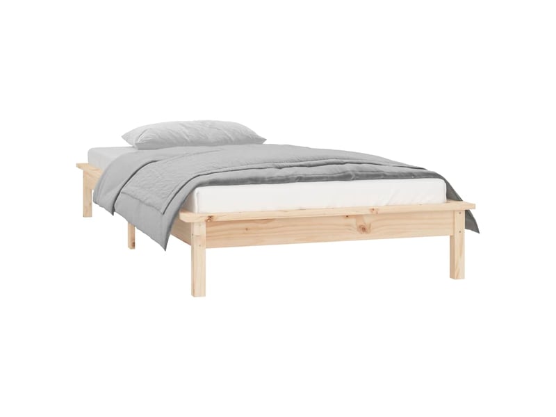  Lit simple- lit adulte -  cadre de lit à led sans matelas 90x200 cm bois massif  - Conforama D