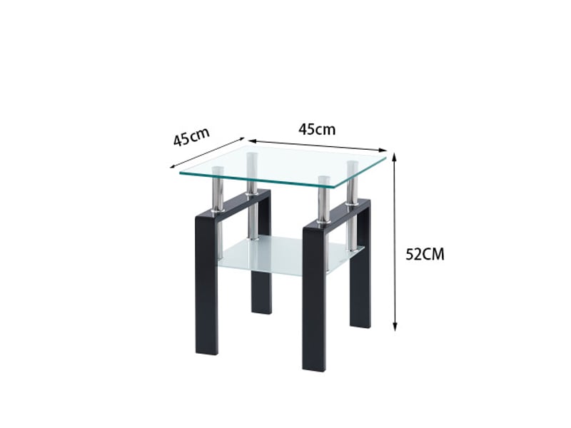  Lot de 2 tables d'appoint en verre trempé 45 x 45 cm evryae  - Conforama E