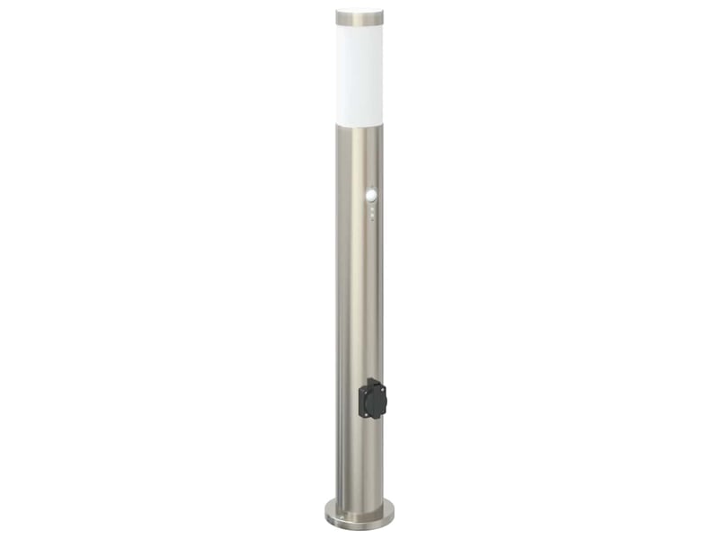  Lot de 3 borne lumineuse avec détecteur et prise 80 cm acier inoxydable ip44 shl14524  - Conforama D