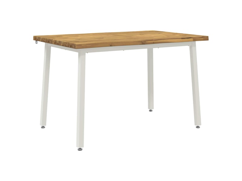  Table à manger moderne 90x55x75 cm bois d'acacia massif blanc rectangulaire shl74638  - Conforama A