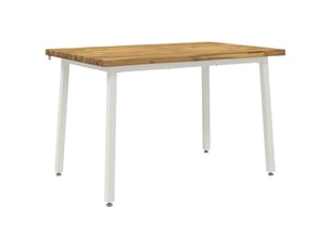 Table à manger moderne 90x55x75 cm bois d'acacia massif blanc rectangulaire shl74638