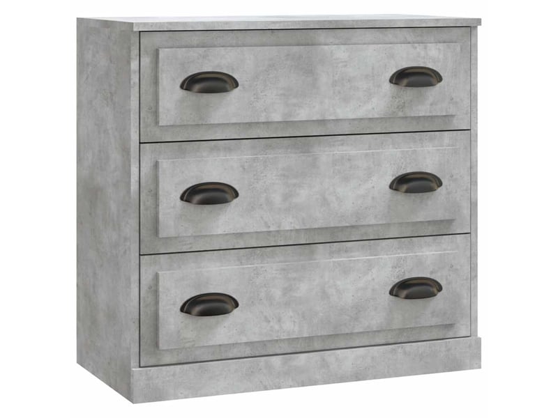  Buffets 2 pcs - bahut - meuble de rangement gris béton bois d'ingénierie  - Conforama C