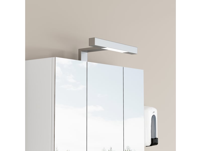Armoire de salle de bains murale blanche 60 cm à 3 portes miroir, led et prise schuko, rangement pratique - Conforama D