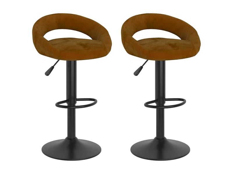  Lot de 2 tabouret de bar, chaise de bar marron velours shl25679  - Conforama A