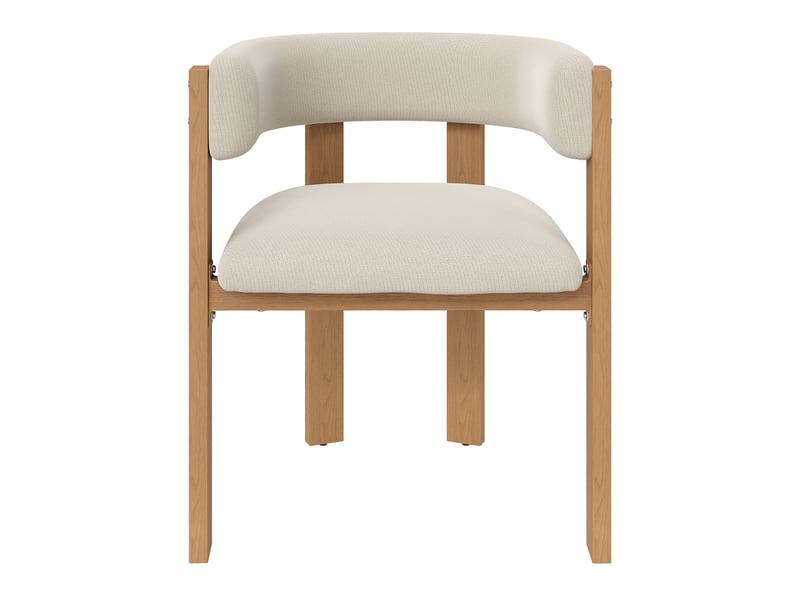  Lot de 6 chaises de salle à manger 47x48x72,5 cm, beige+naturel, métal, mobilier de salon, meuble cuisine, rembourrage épais  - Conforama A
