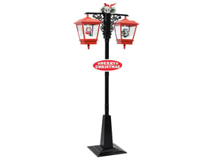 Lampadaire de noël avec père noël noir et rouge 81x40x188cm pvc