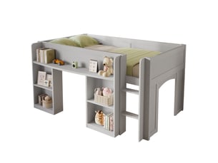 Lit mezzanine 90x200 cm    coloris gris