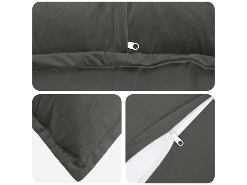  Lot de 6 coussins avec oreiller, coussins décoratifs houten gris foncé fløjl cf51256  - Conforama E