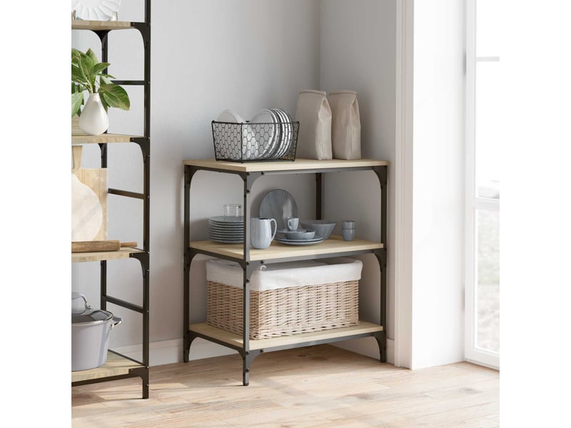  Desserte de cuisine, chariot de rangement chêne sonoma 60x41x76 cm  - Conforama D