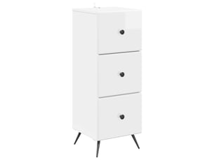 Armoire de rangement bureau, armoire à tiroirs blanc brillant 33 x 34,5 x 90 cm shl9309