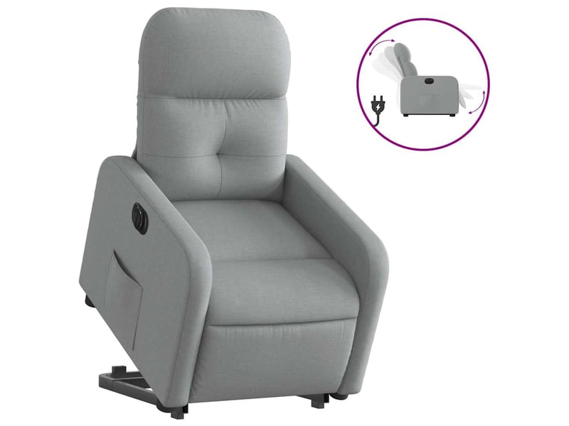 Fauteuil inclinable électrique, fauteuil relax salon gris clair tissu shl28035  - Conforama A
