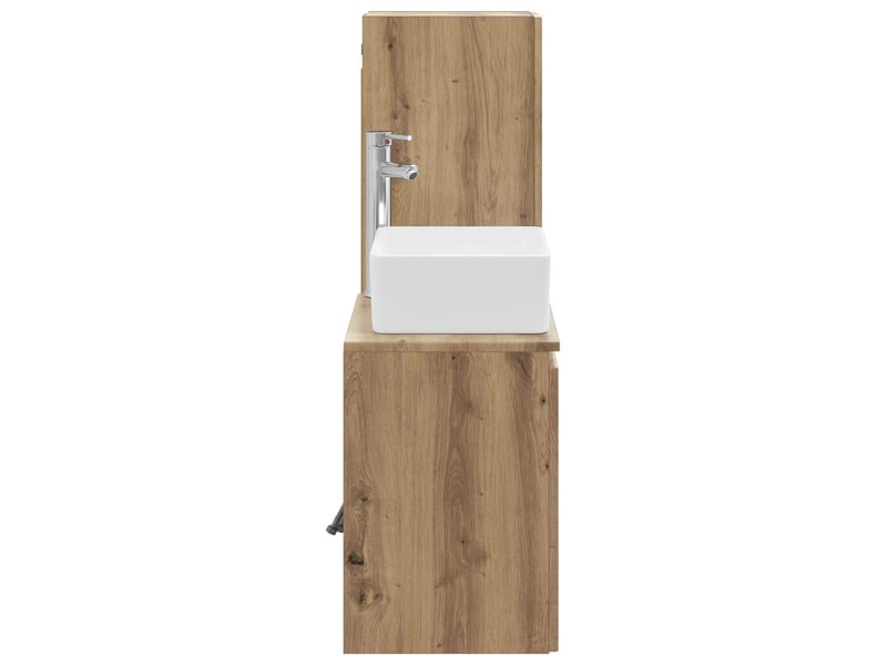 Ensemble de mobilier de salle de bain 2 pcs chêne artisanal shl3034 - Conforama D