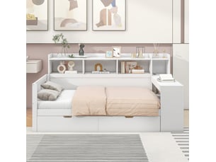 Lit simple 90x200 cm OKWISH coloris blanc