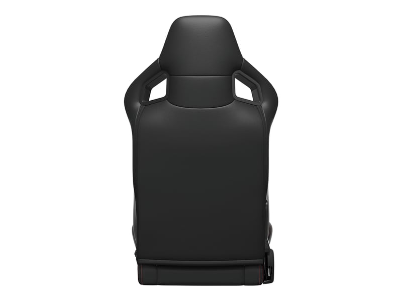  Siège baquet racing universel noir pvc surpiqûres rouges inclinable côté droit  - Conforama E
