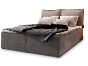 Lit avec rangement 160x200 cm <strong>MASSENO</strong> <strong></strong> coloris gris