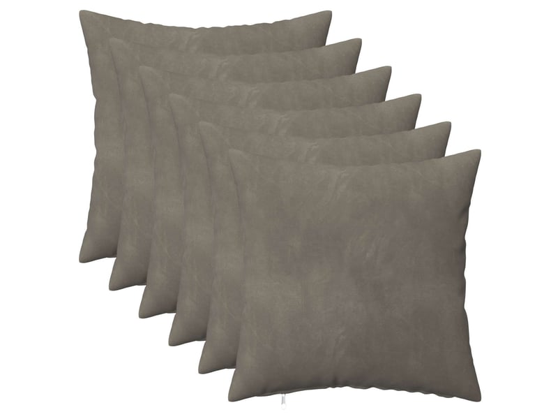  Lot de 6 coussins avec oreiller, coussins décoratifs heerlen gris clair velours cf50832  - Conforama A