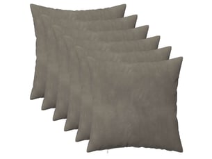 Lot de 6 coussins avec oreiller, coussins décoratifs heerlen gris clair velours cf50832