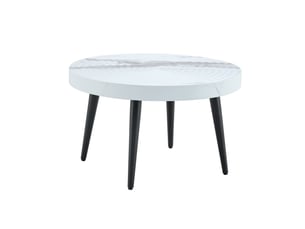 Table basse rond(e) coloris blanc MEUBLIV - 60 cmx60 cm