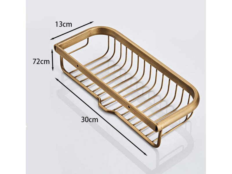Étagère de douche carrée en laiton pour salle de bain, support de rangement mural, 30cm,bronze - Conforama B