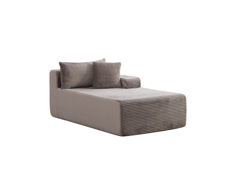  Canapé modulable 1 place en chenille gris avec méridienne  - Conforama A