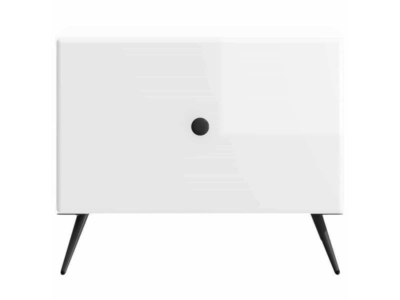 Table basse - table de salon - table à thé blanc brillant 49 x 50 x 40 cm bois d'ingénierie - Conforama E