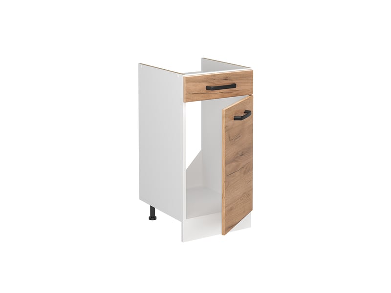  Vicco meuble bas sous-évier, chêne doréblanc, 40cm plan de travail marbre  - Conforama C