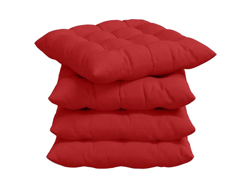  Lot de 4 coussins de siège, coussins décoratifs tissu rouge 40 x 40 x 6 cm cf60027  - Conforama A