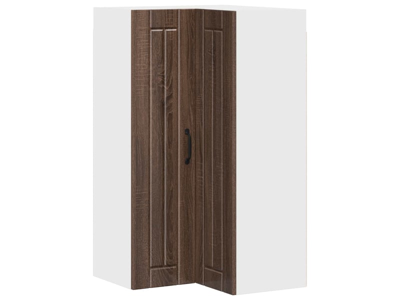 Meuble mural de cuisine, armoire d'angle cuisine lucca chêne brun 57x57x100cm - Conforama A