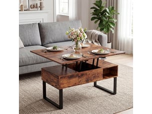 Table basse rectangulaire coloris marron <strong>VOXON</strong> <strong></strong> - 50 cmx100 cm