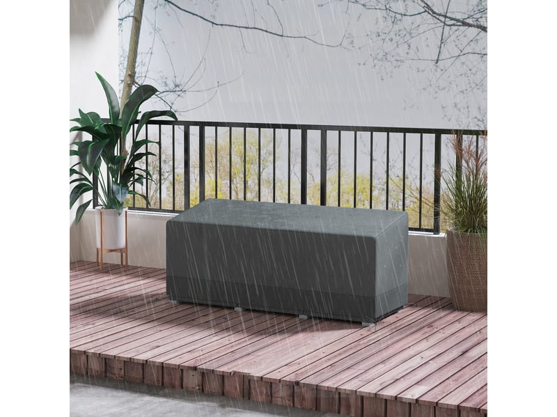  Housse de protection pour mobilier de jardin, résistante à l'hiver, imperméable et anti-uv, en tissu oxford 600d, 190,5 x 72 x 76 cm, gris clair  - Conforama D