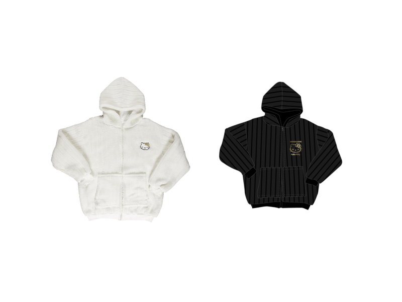  Lot de 2 sweats à capuche hello kitty - blanc et noir  - Conforama A