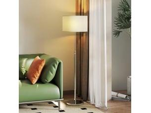 Lampadaire 40x40x168 cm réglable métal beige et argenté