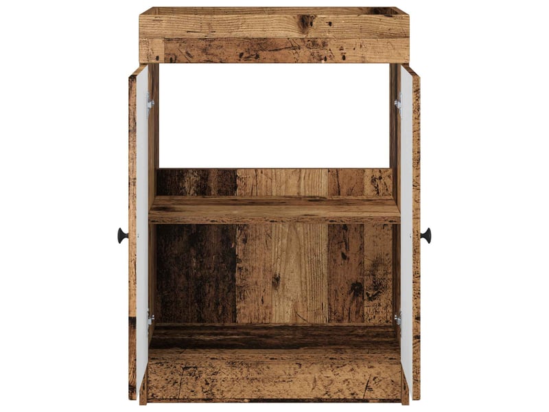  Armoire sous évier de salle de bain, meuble de rangement bois ancien shl5955  - Conforama D