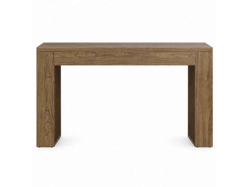  Table basse 150 x 30 x 80 cm marron en mdf, style campagne, console pour entrée et salon avec espace décoratif  - Conforama A