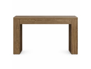 Table basse 150 x 30 x 80 cm marron en mdf, style campagne, console pour entrée et salon avec espace décoratif