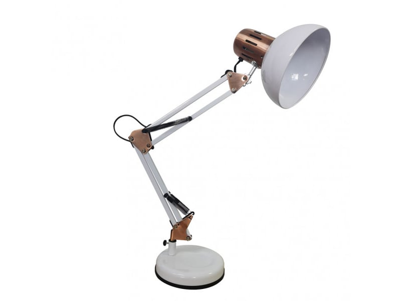  Lampe de bureau fabrilamp rutilo blanccuivré 1 x e27 articulée 57x39x15 cm 140371067 - Conforama A
