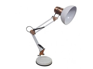 Lampe de bureau fabrilamp rutilo blanccuivré 1 x e27 articulée 57x39x15 cm
