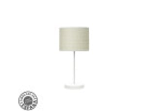 Fabrilamp moda lampe à poser blanc, abat-jour textile motif cannage blanc, 1 x e14, 42 cm
