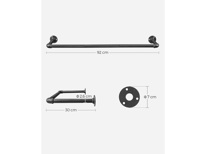  Portant à vêtement industriel lot de 2 gain de place capacité de 50 kg 92 x 30 x 75 cm installation facile noir 12_0006955  - Conforama D