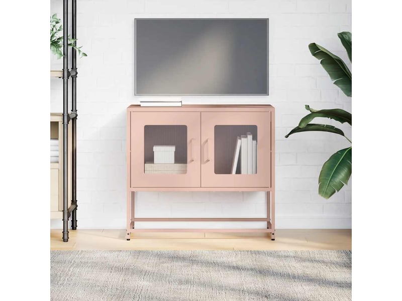  Meuble tv - banc tv - meuble de rangement rose 68x39x60,5 cm acier laminé à froid  - Conforama D
