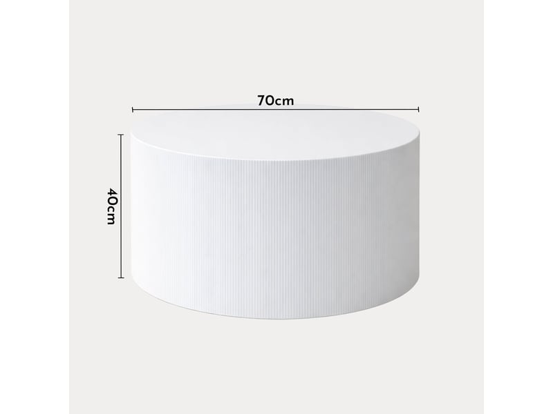  Table basse ronde en marbre d'ingénierie blanc d70 cm  - Conforama E