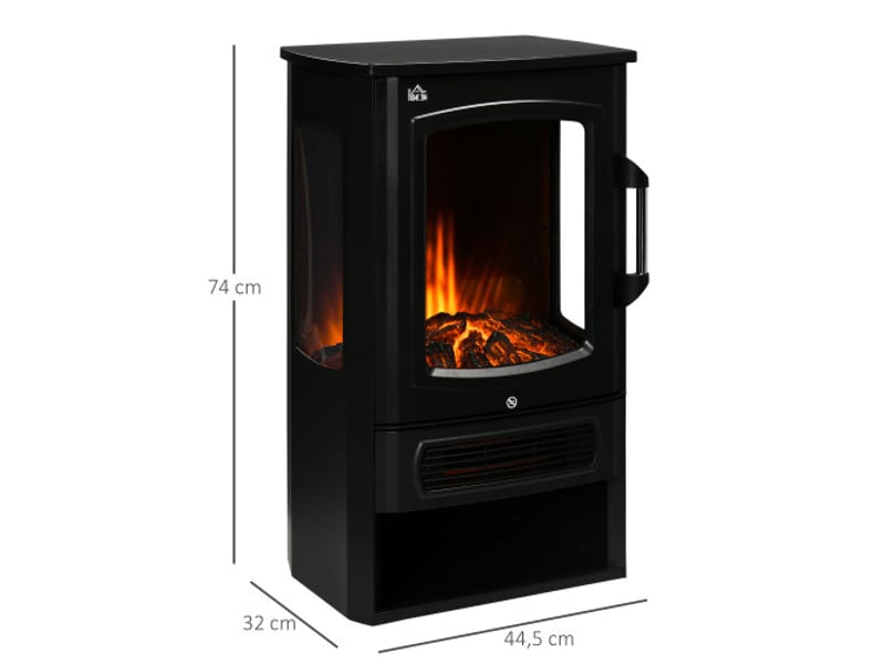 Cheminée électrique led 10002000 w, effet flammes, 2 niveaux de chauffe, 44,5x32x74 cm - Conforama C