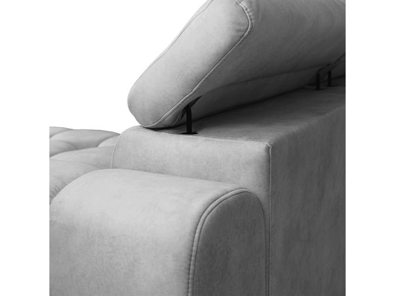 Canapé d'angle aldo avec fonction couchage, côté gauche, tissu salvador wr, gris (14) - Conforama D