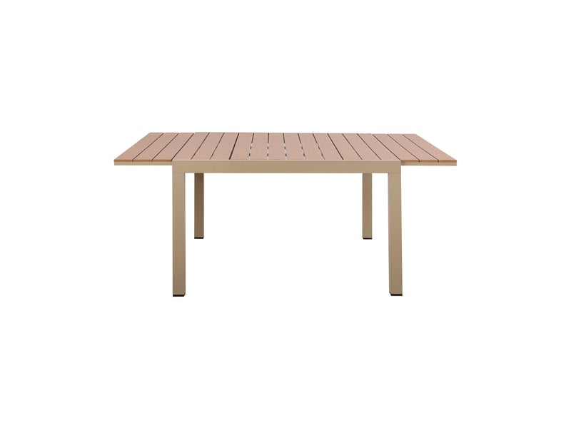 Table en alu carree extensible 120x120- 180 cm coloris bois creme  - Conforama C