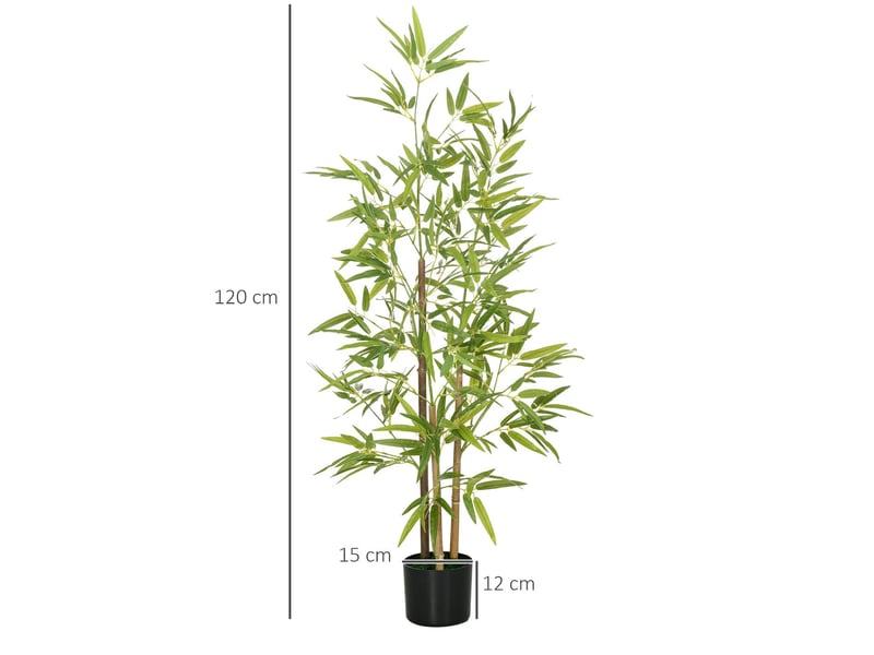  Lot de 2 bambous artificiels 3 troncs en pot vert h 120 cm  - Conforama C