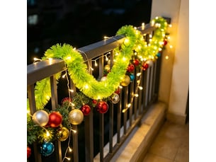 Guirlande de noël lumineuse 5.7 m avec 40 led multicolores, ruban décoratif à piles, pour fenêtre, balcon et fête